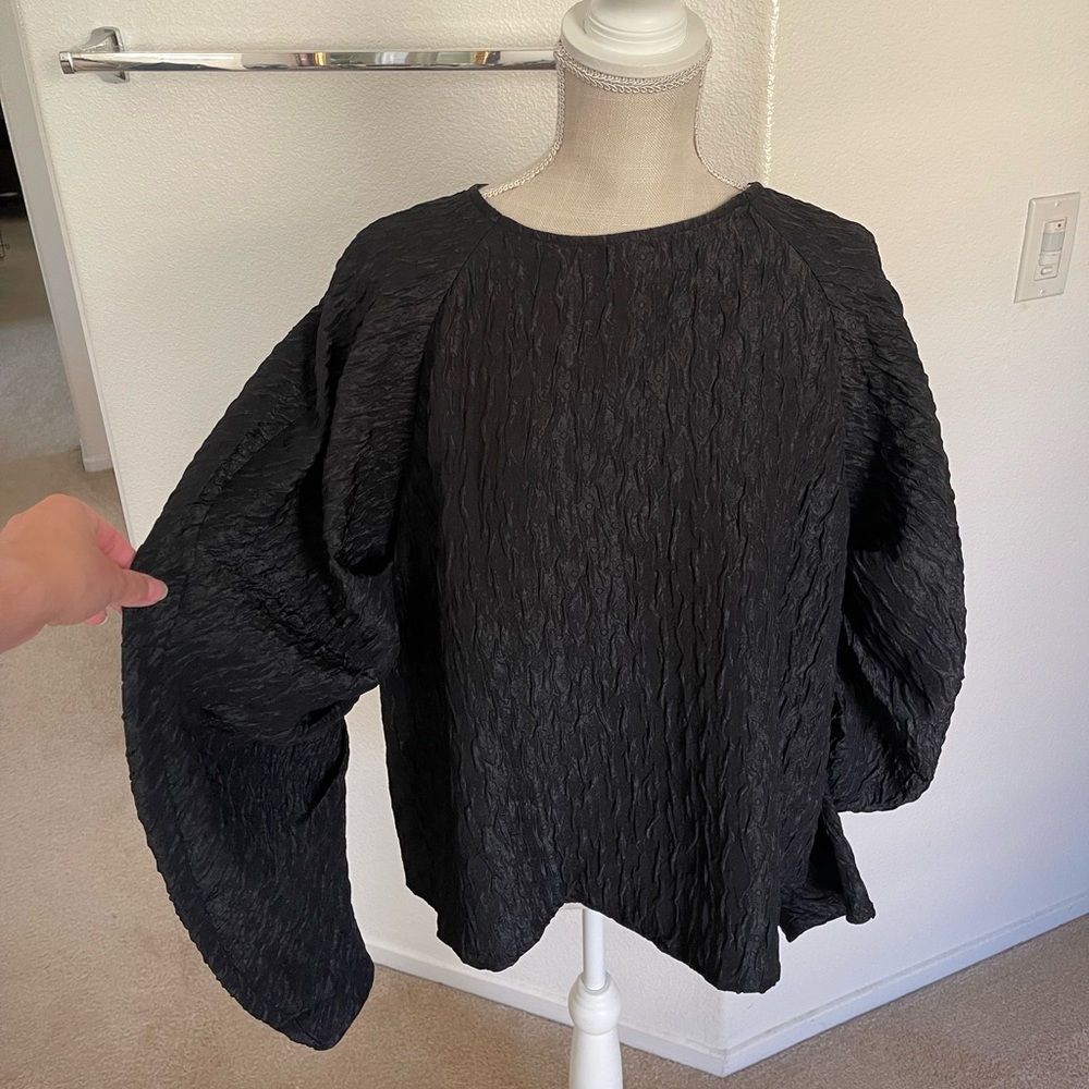 Express Black Large Long Sleeve Blouse